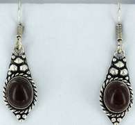 Silver and Natural Stone Earrings