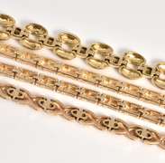 Group of 4 Sterling Vermeil Bracelets