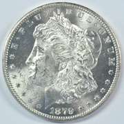 Blazing-white Choice BU 1879-S Morgan Silver Dollar