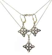 Set of Celtic Knot Pendant and Earrings