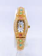 Ladies Geneva & Gemstone Watch, 18kt Gold Plated