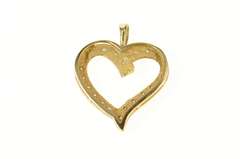 10K Yellow Gold Classic Simple Diamond Heart Love Symbol Pendant