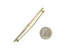14K Yellow Gold 0.45 Ct Art Deco Diamond Filigree Bar Pin/Brooch
