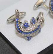 Handsome Pair Jeweled Style Cufflinks By Carelli