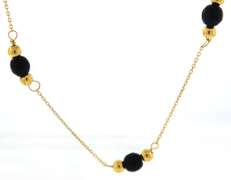 Ideal Yellow Gold Black Bead Necklace