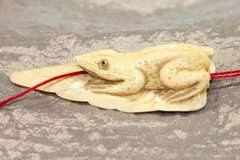 Natural  Ivory Frog on Leaf