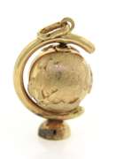 Cute Yellow Gold Globe Charm