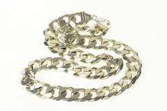 Sterling Silver 16.8mm Curb Chain Thick Heavy Cuban Link Necklace