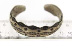 Sterling Silver Signed Cuff Bangle Bracelet