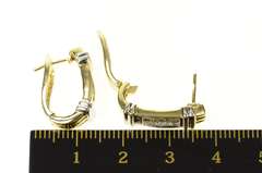 14K Yellow Gold 0.60 Ctw Princess Diamond Oval Hoop Earrings