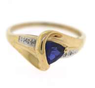 Handsome Trillion Sapphire Ring