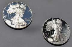 1998 & 2000 Silver Eagles With Box Paper
