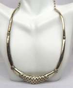 Vintage Sterling Silver Textured Collar Necklace