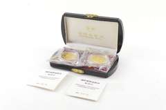 (2) 1990 Hong Kong Int'l Coin Convention 1/2 Oz Gold & 1/5 Oz Silver