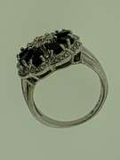 Sterling Silver Floral Saphire color Ring