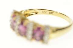 10K Yellow Gold Purple Tourmaline Diamond Statement Band Ring