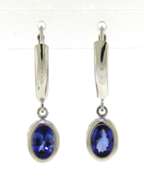 Favorite White Gold Oval Tanzanite Dangle Earrings