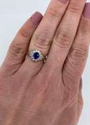 Platinum Sapphire & Diamond Ballerina Ring