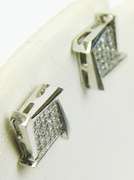 10K White Gold Pave Diamond Stud Earrings