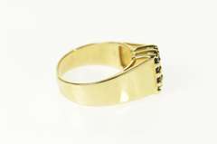 14K Yellow Gold Squared Sapphire Cluster Graduated Statement Ring