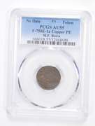AU55 MF Beirn Magnolia Hotel Civil War Token F-750E-1a Copper PE PCGS
