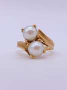 14kt Gold Double Pearl Ring