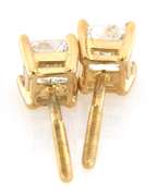 Classy 14kt YG Round Diamond Earrings