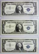 (3) Gem Crisp 1957B $1 Star Replacement Silver Certificates-Consecutive!