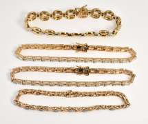 Group of 4 Sterling Vermeil Bracelets