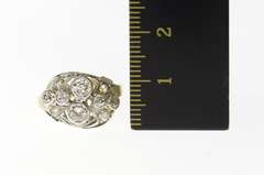 14K Yellow Gold Art Deco 0.88 Ctw Ornate Diamond Statement Ring