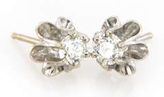 Precious 14kt WG Euro Cut Diamond Earrings