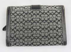 Coach C Logo Black Monogram Wallet