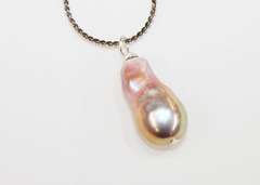 Iridescent Pearl on Sterling Chain