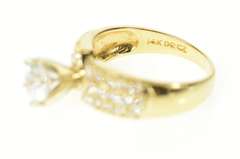 14K Yellow Gold Pave Cubic Zirconia Travel Engagement Ring