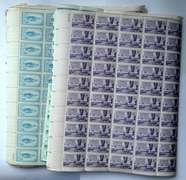 30 Mint 3 Cent US Comm Stamp Sheets 1940-50 Era