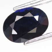 Real 1.21ct blue black oval cut Sapphire
