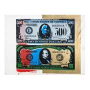 Steve Kaufman (1960-2010) by 500 and 1000 Dollar Bills