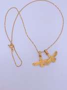 18kt Gold Chain Necklace & Eagle Pendant