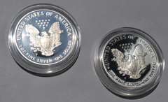 1999 & 2000 Silver Eagles With Box Paper