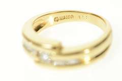 14K Yellow Gold 0.47 Ctw Princess Diamond Baguette Bypass Ring