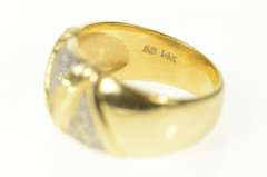 14K Yellow Gold Pave Zig Zag Diamond Graduated Statement Ring