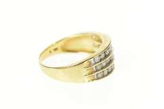 10K Yellow Gold Tiered Layered Cubic Zirconia Graduated Band Ring
