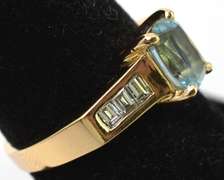 Refreshing Aquamarine & Diamond Ring in 14KT Yellow Gold