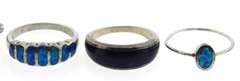 lot of 5 Sterling Silver Gemstone Rings