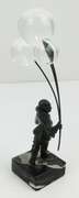 Vintage French Bronze & Lucite Pierrot on Marble Base