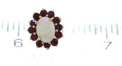 Wonderful Yellow Gold Opal and Ruby Earrings