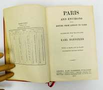 Rare 1913 Baedekers Paris Travel Guide with Maps
