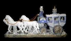 16inc Porcelain Carriage Off to The Ball