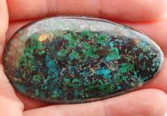 Striking 94.46ct Chrysocolla and Malachite cabochon