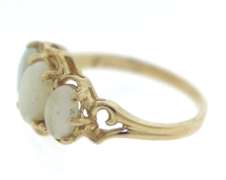 Beautiful 14kt Yellow Gold 3-Stone Oval Opal Ring